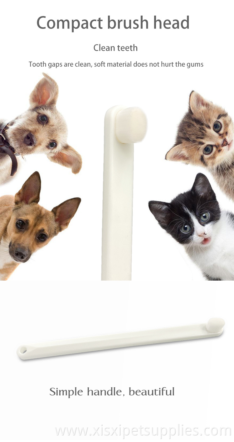 Factory Wholesale New Arrival Soft Brushing Head Pet Dog Cat Toothbrush